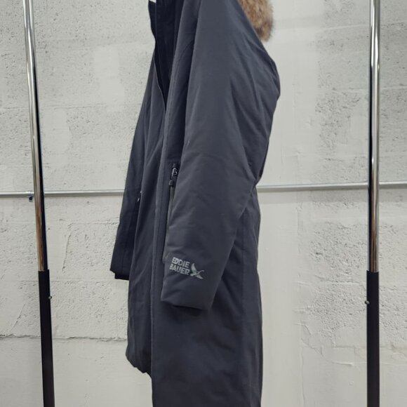 Eddie Bauer Women’s Faux Fur Collar Long Down Parka Coat – Black, XXL, Regular - Picture 8 of 13